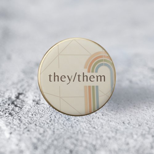 Minimalist They/Them Pronoun LGBTQ Pride Pin
