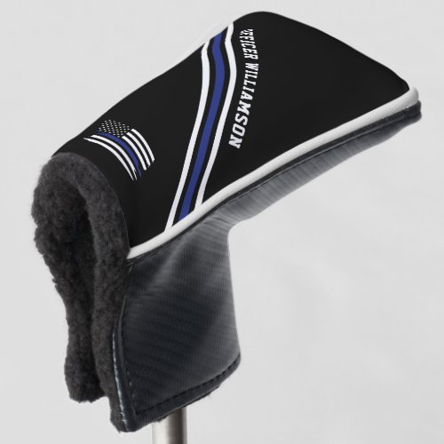 Minimalist Thin Blue Line Police Officer Custom Golf Head Cover