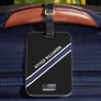 Minimalist Thin Blue Line Police Officer Custom Luggage Tag