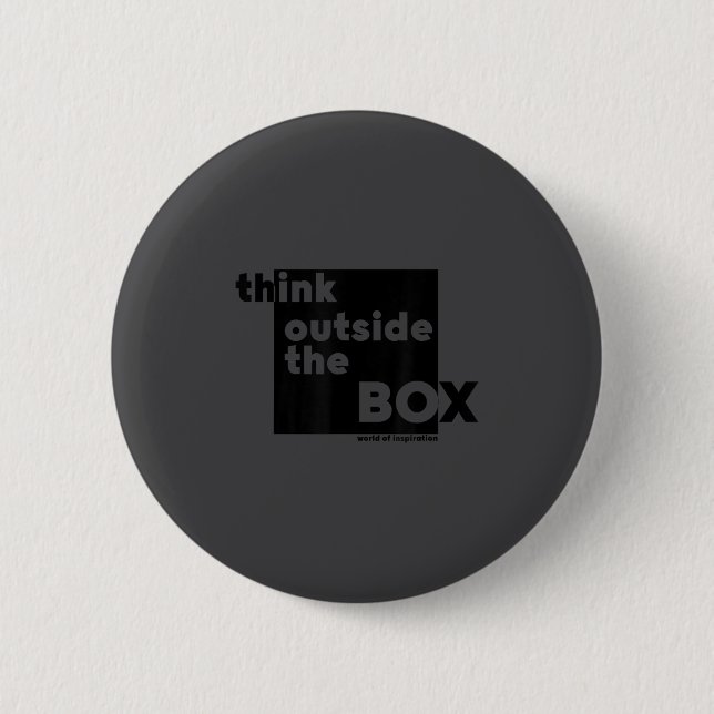 Minimalist Think Outside The Box  Button (Front)