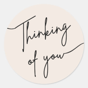 Minimalist “Thinking of You” Calligraphy Sticker