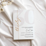 Minimalist Thirty 30th Birthday Party Invitation<br><div class="desc">This minimalist typography 30th birthday party invitation is perfect for a modern birthday party. The simple design features classic minimalist black and white typography with a modern feel. Customisable in any colour. Keep the design minimal and elegant, as is, or personalise it by adding your own graphics and artwork. For...</div>