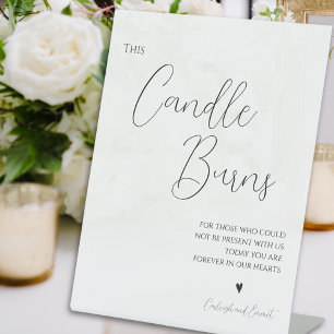 Minimalist This Candle Burns Wedding Pedestal Sign
