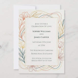 Minimalist Thistle Scottish Wedding Invitation