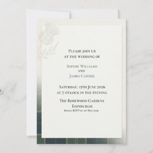 Minimalist Thistle Sprig Wedding Invitation   Mode