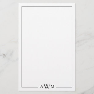 Minimalist Three Letter Monogram Stationery
