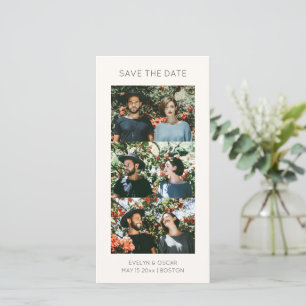 Minimalist Three Photo Strip Wedding Couple Names Save The Date