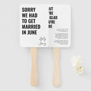 Minimalist Timeless Wedding Ceremony Program Hand Fan