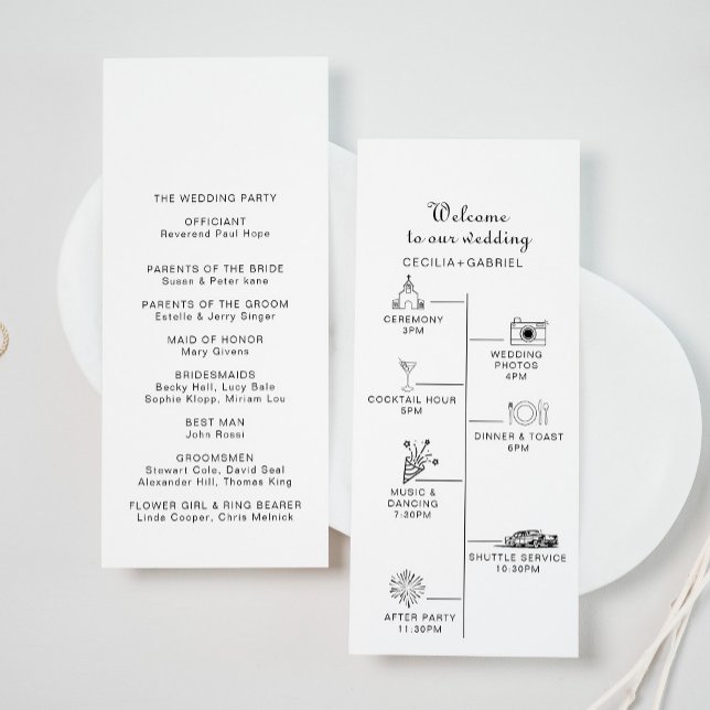 Minimalist Timeline Wedding Program (Creator Uploaded)