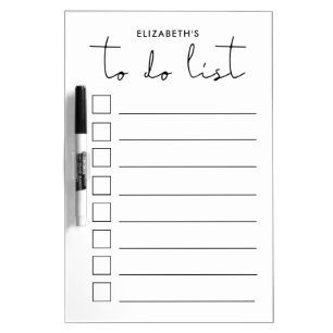 Minimalist to do list dry erase board