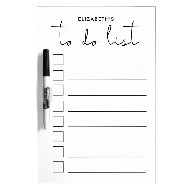 Minimalist to do list dry erase board (Front)