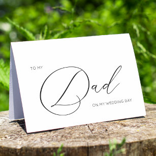 Minimalist To My Dad Wedding Day Card