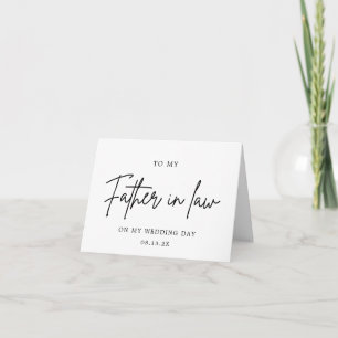 Minimalist To My Father In Law On My Wedding Day Letterpress Thank You Card