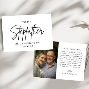 Minimalist To My Stepfather On My Wedding Day Thank You Card