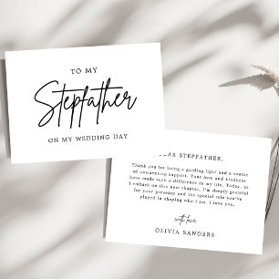 Minimalist To My Stepfather On My Wedding Day Thank You Card
