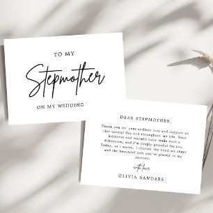 Minimalist To My Stepmother On My Wedding Day Thank You Card