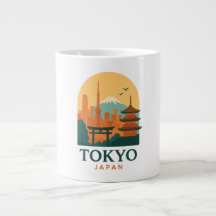 Minimalist Tokyo Japan Travel Modern Giant Coffee Mug
