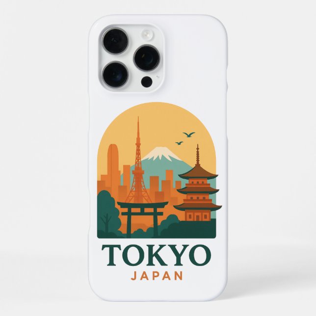 Minimalist Tokyo Japan Travel | Modern  iPhone Case (Back)