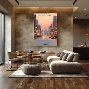 Minimalist Tokyo Skyline – Subtle Tones Japan Art Poster