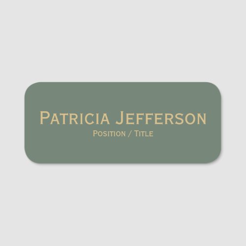 Minimalist Tomato Red  Gold Elegant Fashionable Name Tag