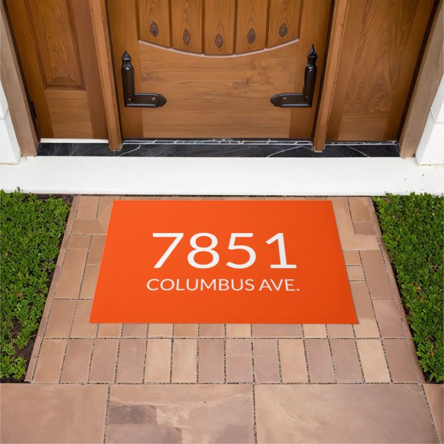 Minimalist tomato red lava white elegant  doormat (Outdoor)