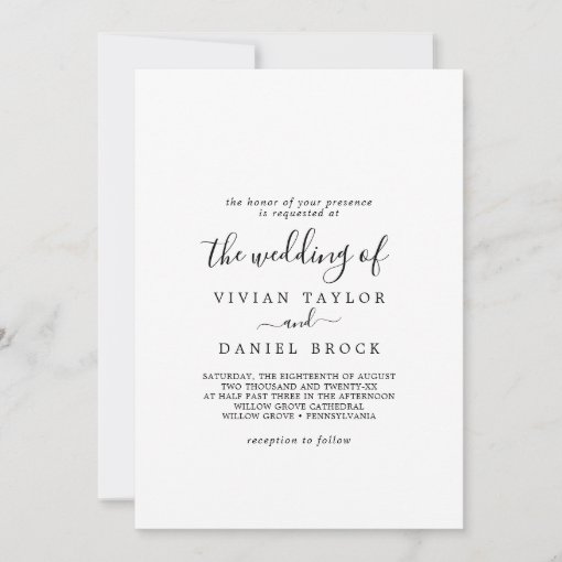 Minimalist Traditional Couple Hosting Wedding Invitation | Zazzle