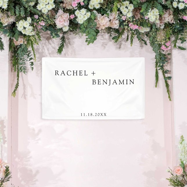 Minimalist Traditional Simple Black White wedding Banner (Creator Uploaded)