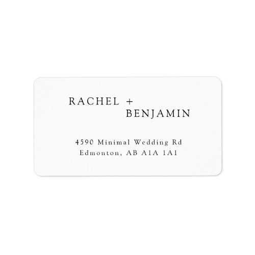 Minimalist Traditional Simple Black White wedding Label