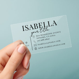Minimalist Transparent Business Card Clear Business Cards