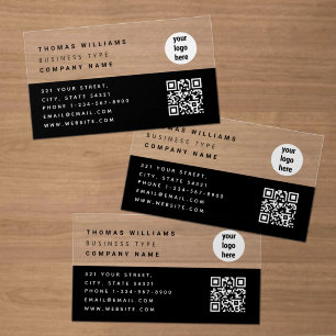 Minimalist Transparent Business Logo QR Code Clear Business Cards