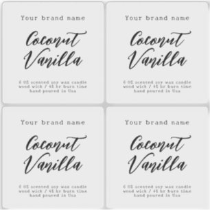 Minimalist transparent simple packaging candle sticker