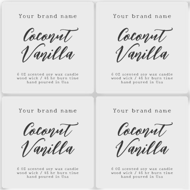 Minimalist transparent simple packaging candle sticker (Front)