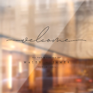 Minimalist Transparent Wedding Welcome Poster Window Cling