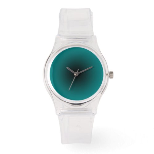 Minimalist Transparent with Black and Teal Dial Watch