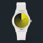 Minimalist Transparent with Black and Yellow Dial Watch<br><div class="desc">Elevate your style with this elegant white minimalist wristwatch. Featuring a sleek design, this unisex timepiece offers a clean 3D effect black and yellow dial with simple, minimalist hands and a comfortable clear strap. Perfect for both casual and formal occasions, this watch adds a touch of sophistication to any outfit....</div>