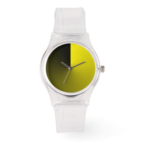 Minimalist Transparent with Black and Yellow Dial Watch