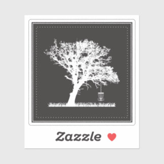 Minimalist Tree Basket Disc Golf Sticker