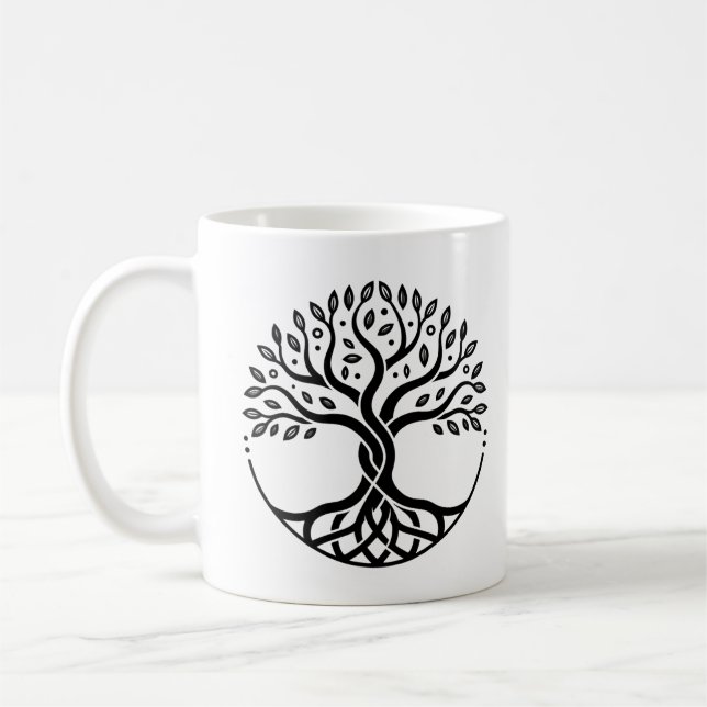 Minimalist Tree of Life Coffee Mug (Left)