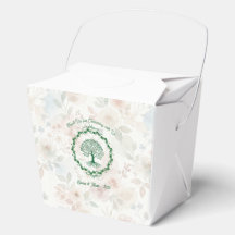 Minimalist Tree of Life Ornate Circle Favor Boxes