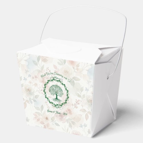 Minimalist Tree of Life Ornate Circle Favor Boxes