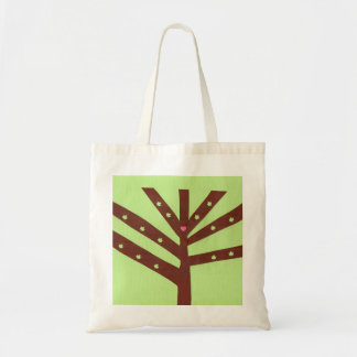 Minimalist Tree with Pink Heart and Leaves Tote Bag