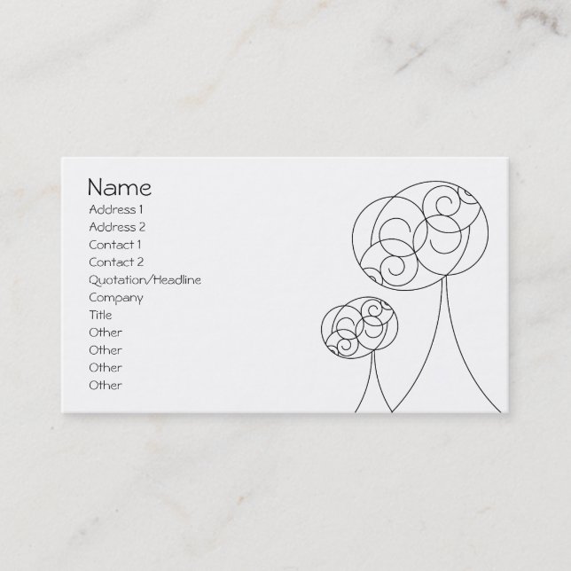 Minimalist Trees Business Card (Front)