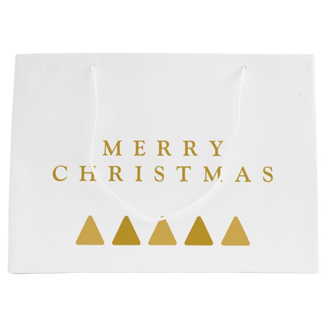 Minimalist Trees Merry Christmas Template Large Gift Bag (Front)