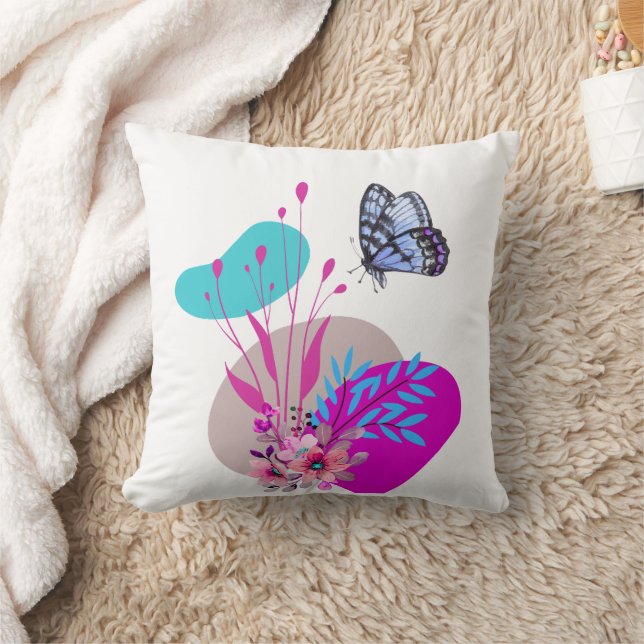 Minimalist Trendy Butterfly Design ADV-creators  Throw Pillow (Blanket)