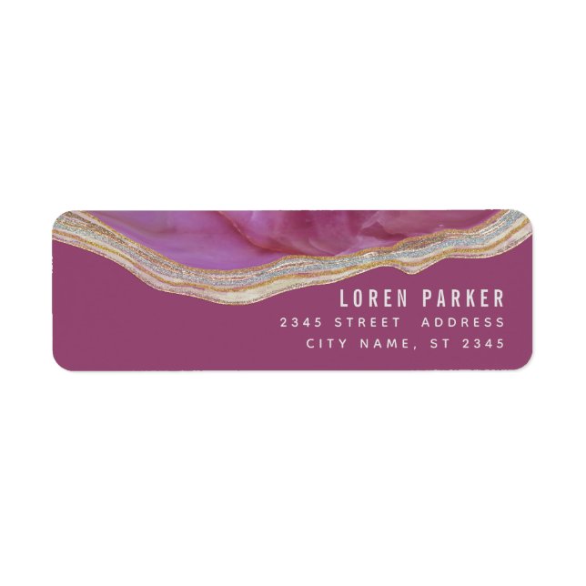 Minimalist trendy cassis marble agate label (Front)