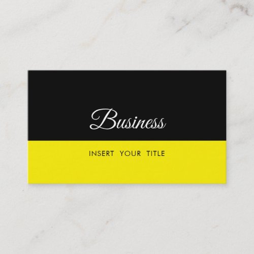 Minimalist Trendy Elegant Black Yellow Business Card