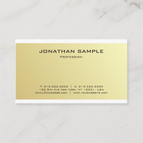 Minimalist Trendy Elegant Gold Design Luxury Business Card