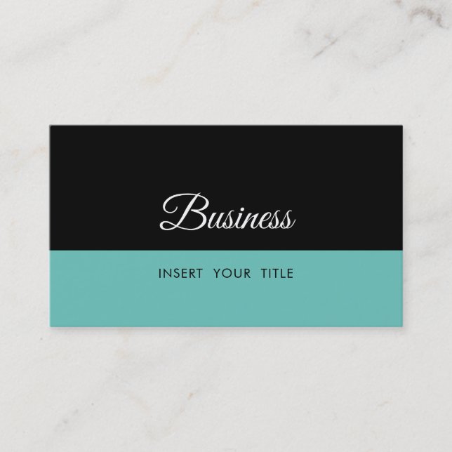 Minimalist Trendy Elegant Light Teal Business Card (Front)