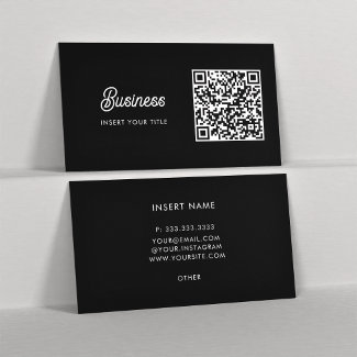 Minimalist Trendy Elegant QR Code Black