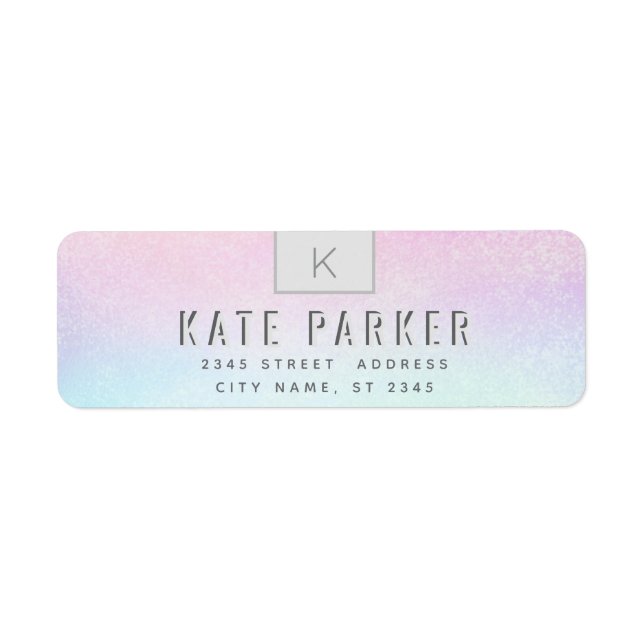 Minimalist trendy holographic monogram label (Front)